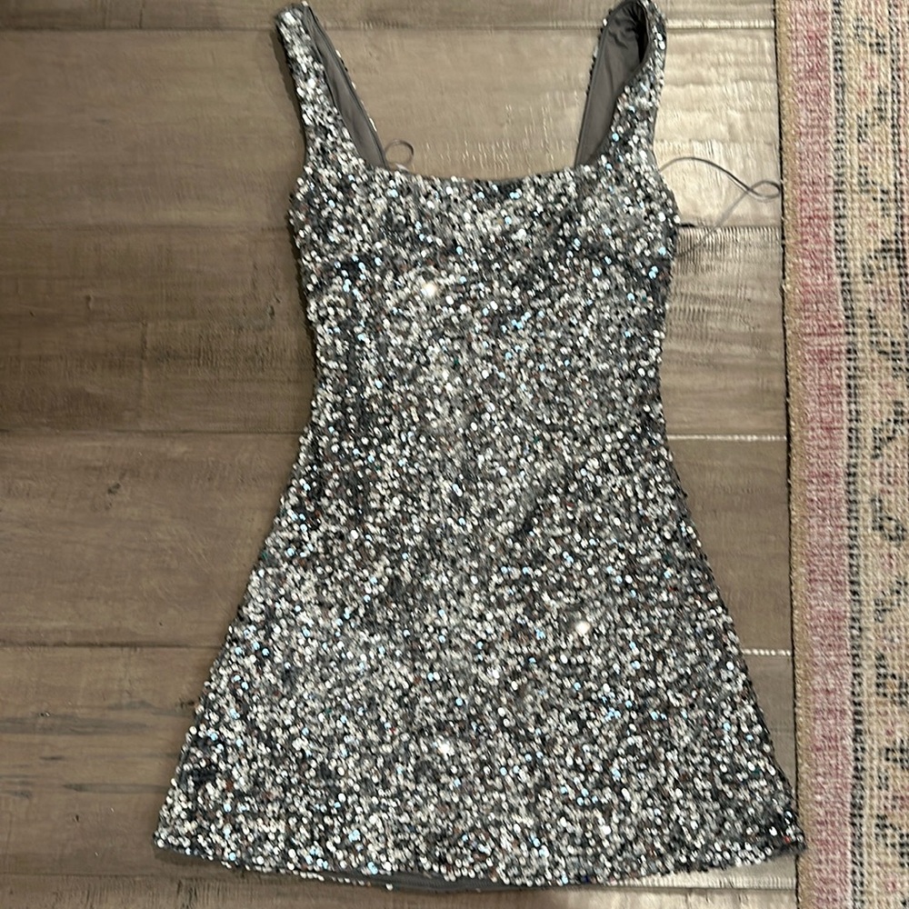 Princess Polly Silver Sparkly Mini Dress